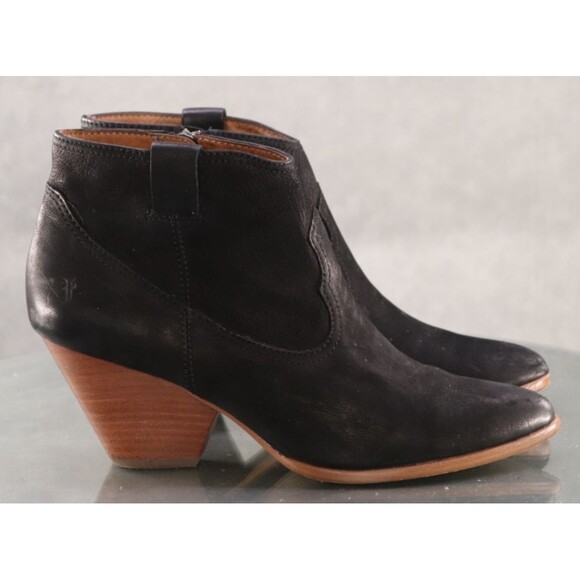 Frye Reina $220 Women's Side Zip Booties Boots Size 10 M Suede Black - Picture 4 of 13